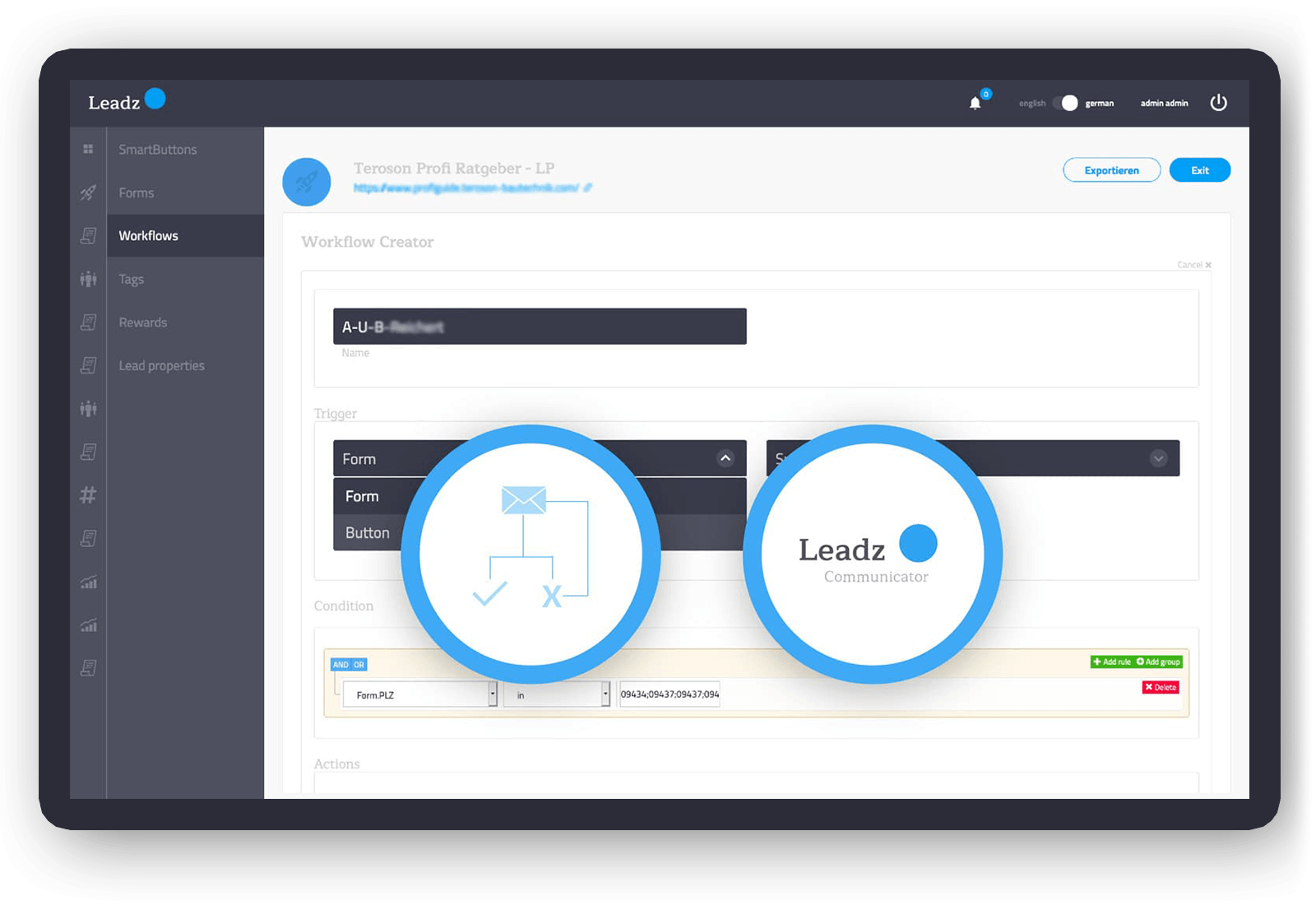 screenshot of Leadz Core